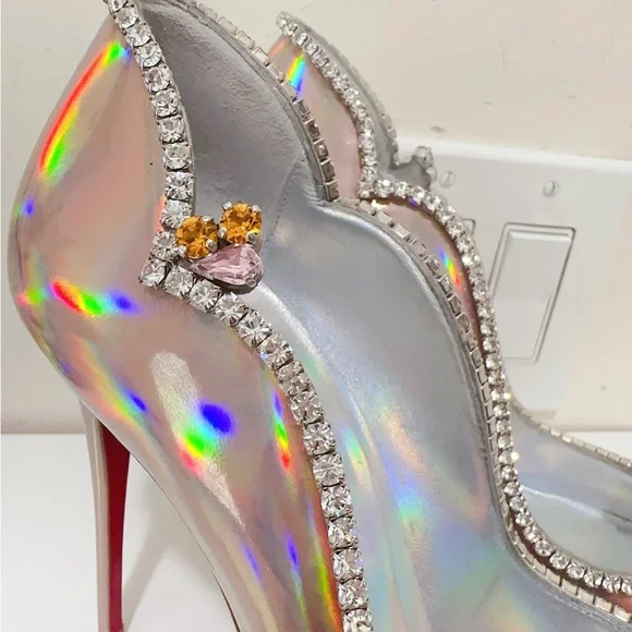 Christian Louboutin Chick Queen Iridescent Jewel Red Sole Pumps - New - Picture 11 of 12